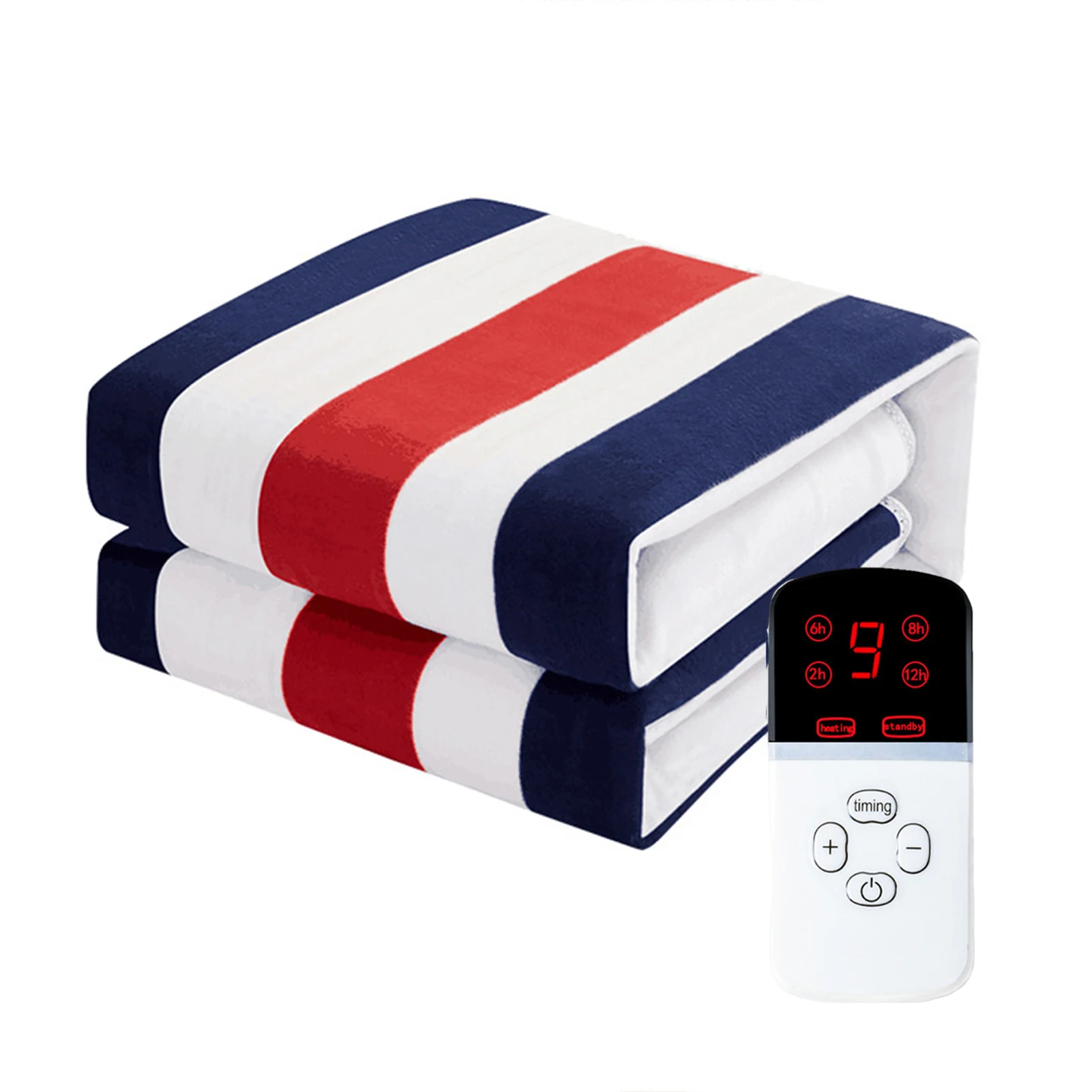 

Electric Heat Pad Short Plush Surface Intelligent Power-off Timer Machine Washable Color Stripes DIN889