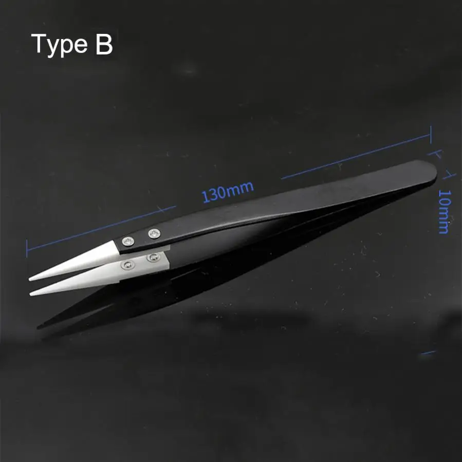 1pcs Stainless Steel Ceramic Tweezers Set High Temperature Resistance 1.0MM Repair Tool Kit for Electronics/Jewelry/ Fine Crafts for precision tweezers,tweezer tool,phone repair tweezers,ceramic tweezers