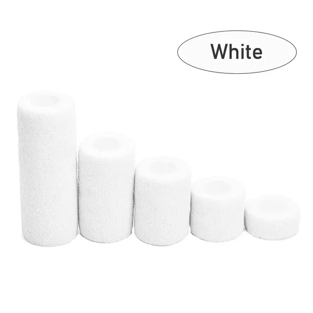 1 Rolls First Aid Self Adherent Cohesive Bandages Sports Tape for Wrist Ankle Sprains & Swelling Width 2.5-15cm Rainbow Colors white