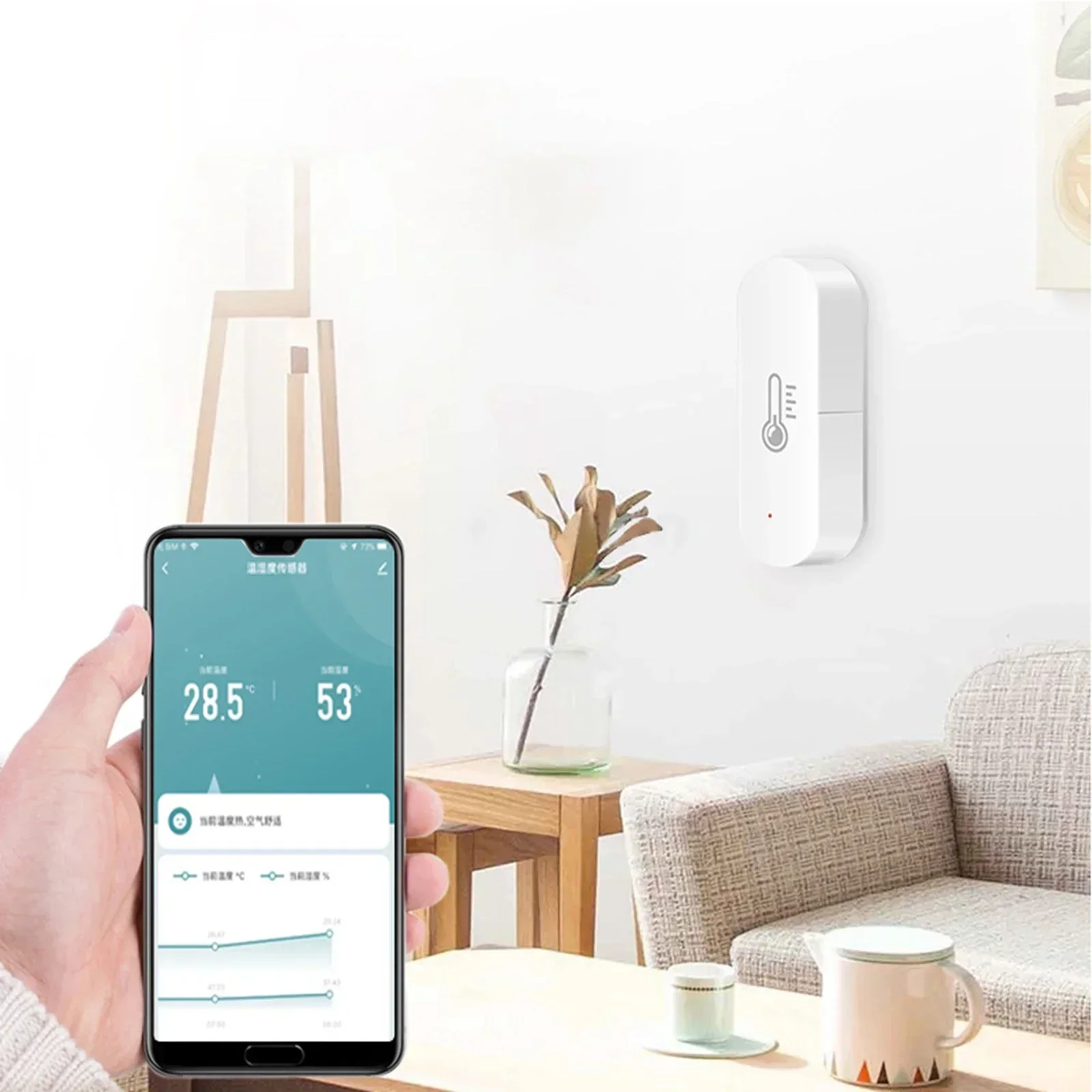 Smart Remote Indoor Wireless WiFi Thermometer Hygrometer TUYA ZigBee  Temperature & Humidity Sensor for Alexa Google Home