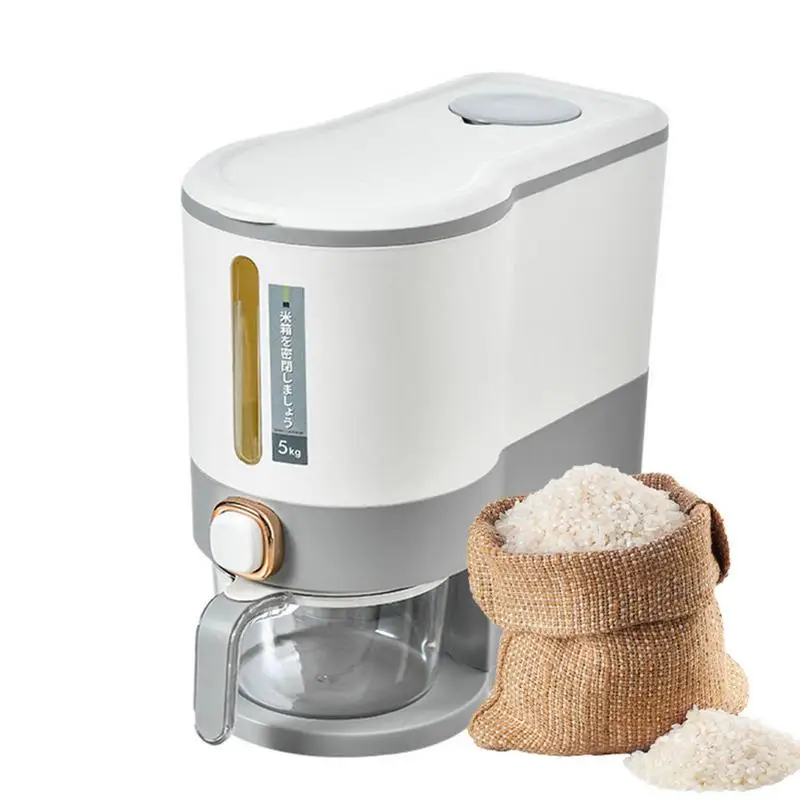 

Кухонное ведро для риса, контейнеры для хранения рисовых хлопьев, Диспенсер, бытовой диспенсер для хлопьев, ведро для кухонной столешницы