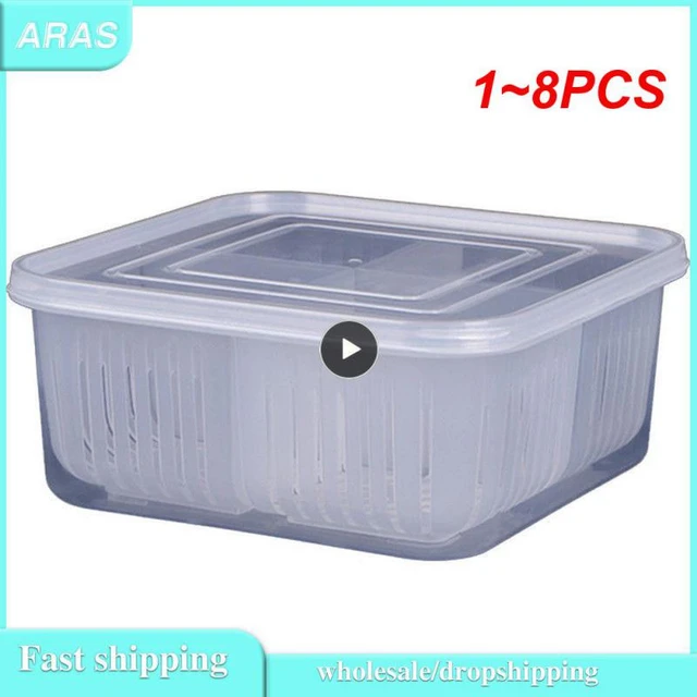 1 Set Fridge Food Storage Container With Lids, Reusable 6 Individual  Detachable Small Boxes With Lid For Refrigerator And Pantry, Double Layer  Divided