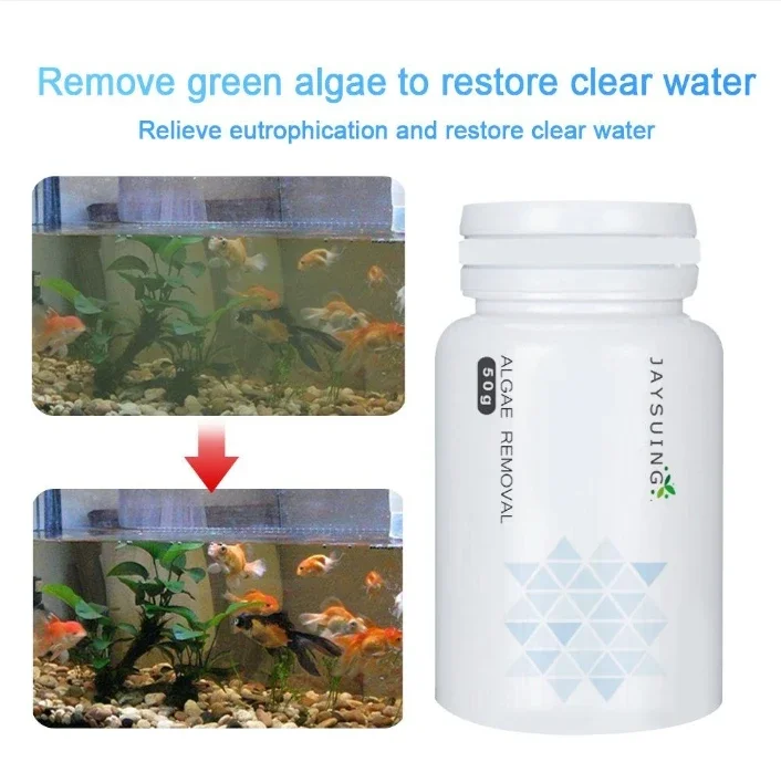 50g Aquarium Water Purifying Algae Fish Tank Cleaning Biological Effective Control Water Algaecide Home Aquarium Odor Remove