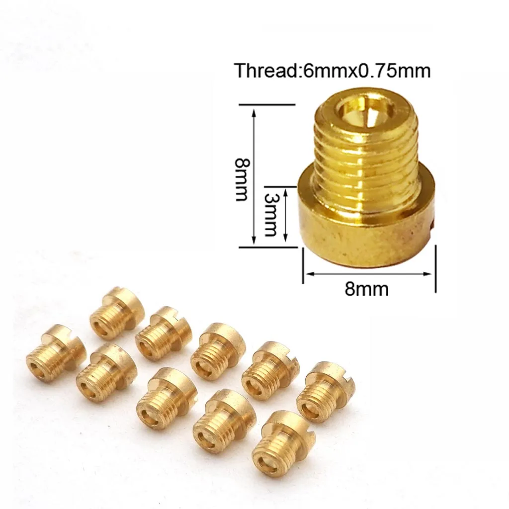 

Carburetor M6 Thread Main Jet 6mm for DellOrto Piaggio POLINI Motoforce Carb NC Injector Nozzle Size 102-155