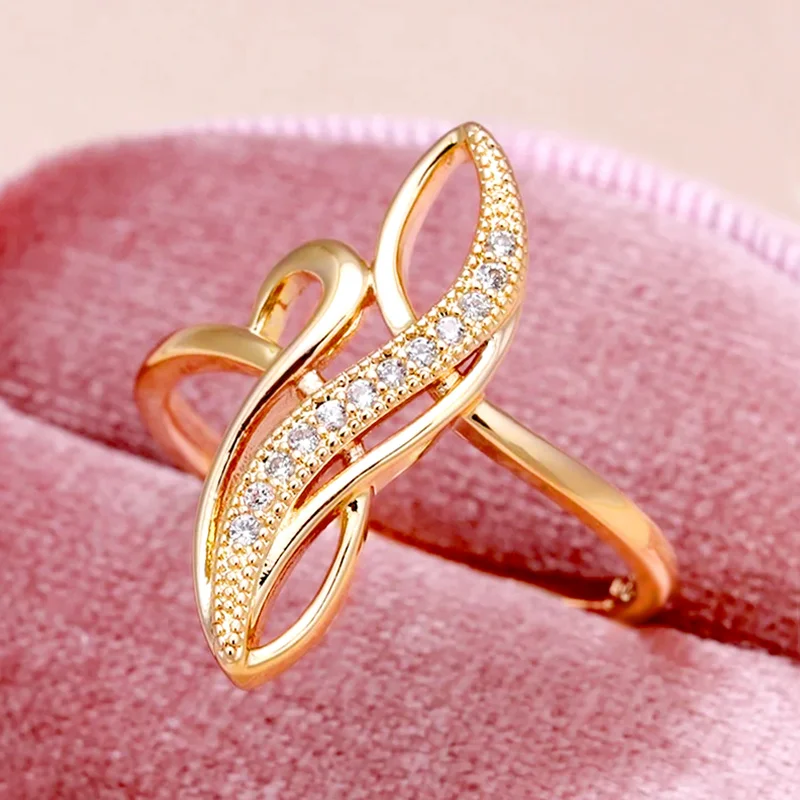 Silver Color Asymmetric Gold Color Tiny Finger Ring Simple V Shape Rings  for Women Minimalism Female Wedding Jewelry