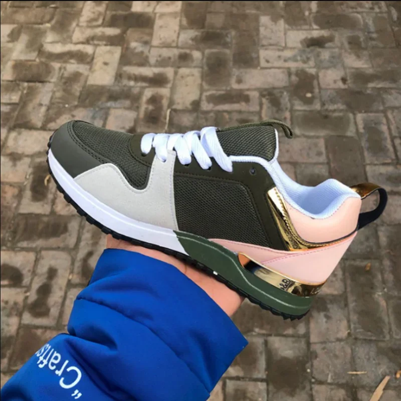 

New Fashion Women's Sneakers Leopard Print Leather Thick Bottom Increased Sneakers Casual Comfortable Sports Shoes For Ladies