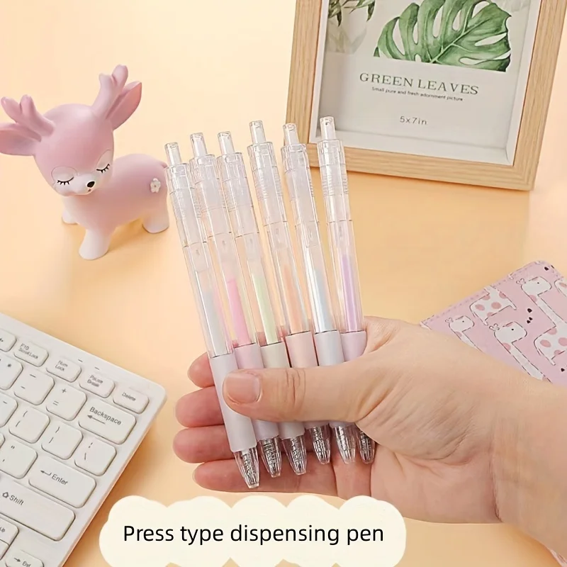 6PC Creative Cute Macaron Color Shell Dot Glue Pen Student Handwork Scrapbook DIY Quick-dry Glue Stick Kawaii School Supplies 3