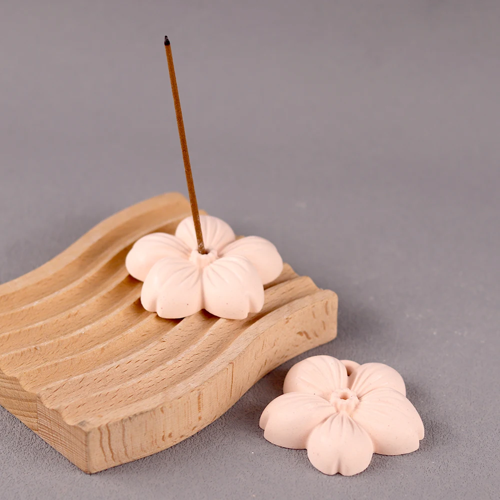 Flower Shaped Incense Sticks Holder Silicone Mold DIY Plaster Resin Making Thread Incense Insert Stick Molds Ashes Catcher silicone mold