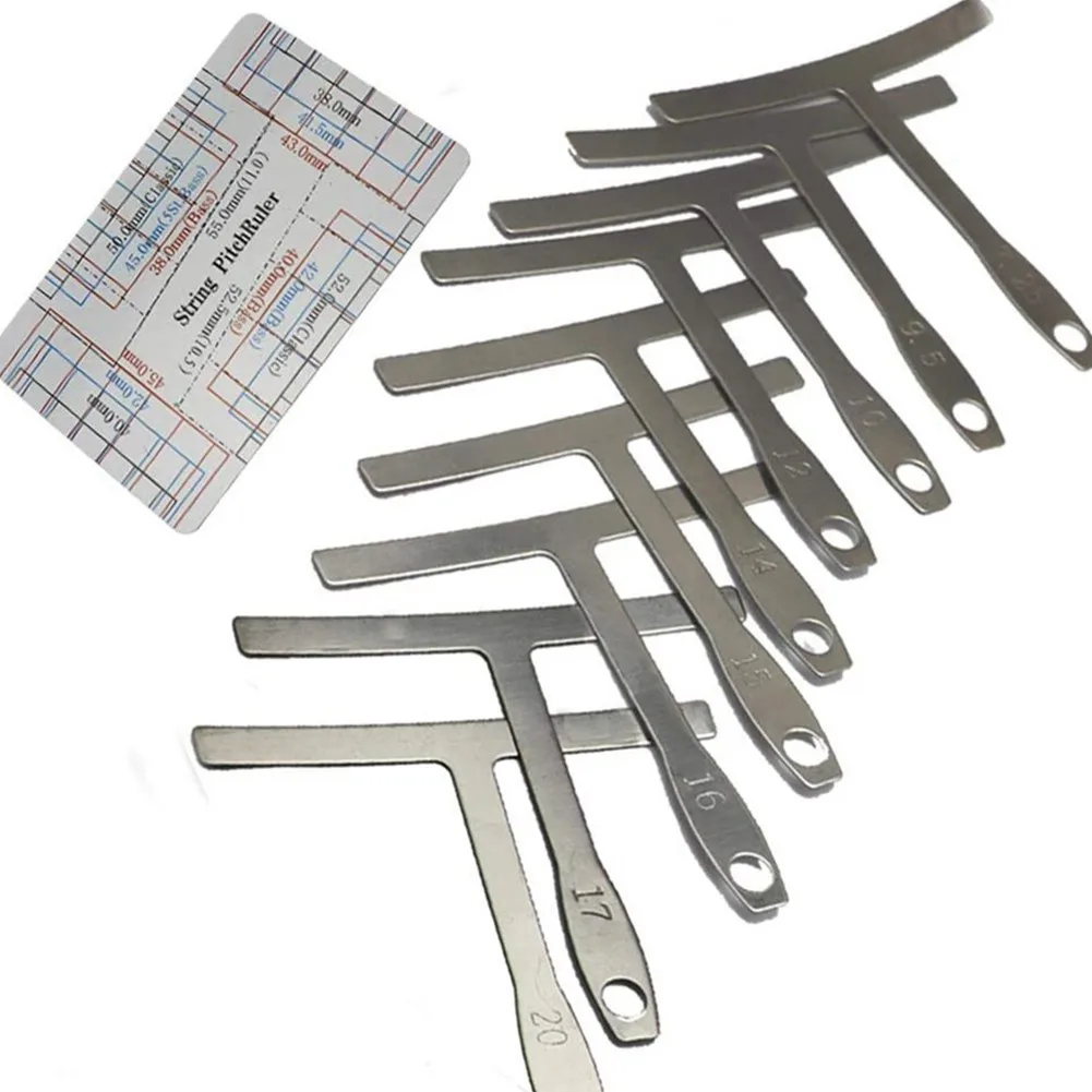 

1 Set Guitar T-Shaped Under String Radius Gauge Stainless Steel Guitar Builder Luthier Tool Bass Strings Repair Set Measure Tool