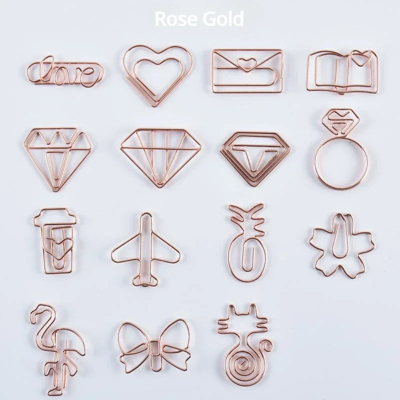 Paper Clips Binder Clips Book Clips Metal Paperclips Multiple Cartoon Heart Animal Styles Paper Clip Book Scrapbook Planner Page Bookmark Binder Clip 10pcs/set