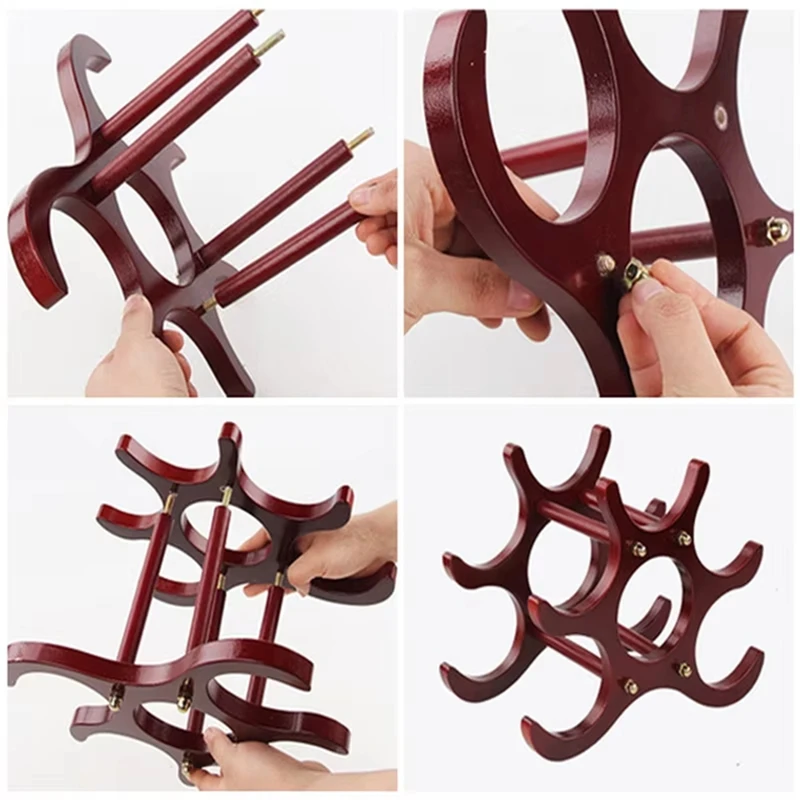 A30R-Wooden Wine Rack Wine Holders Kitchen Assembled Display Stand Organizer Bar Storage Tool Bar Bottle Display Rack