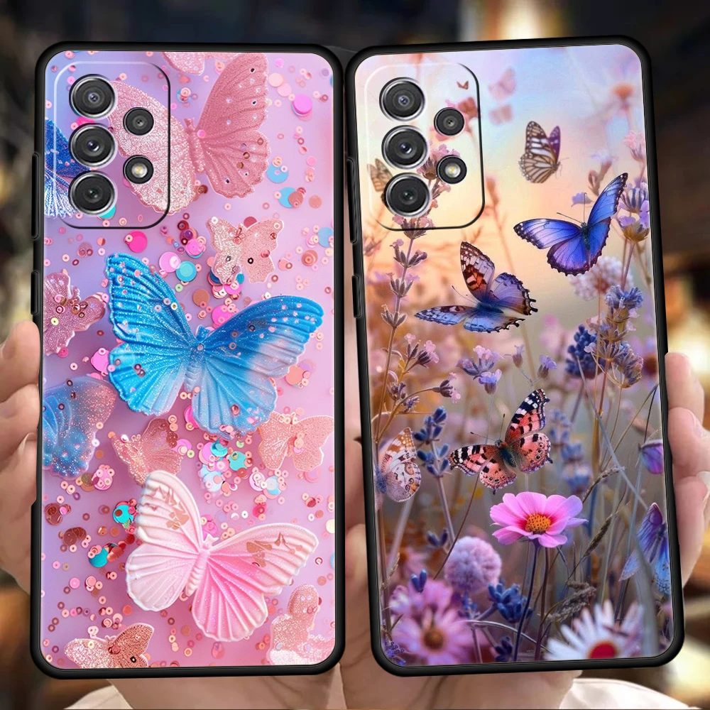 Floral & Butterfly Pattern Phone Case - Elegant Design Cover