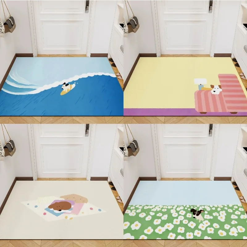EntryDoorMatSimpleCartoonDogLivingRoomBedroomDecorationCarpetKitchenBathroomAntiSlipRugHomeDecoration-AliExpress15