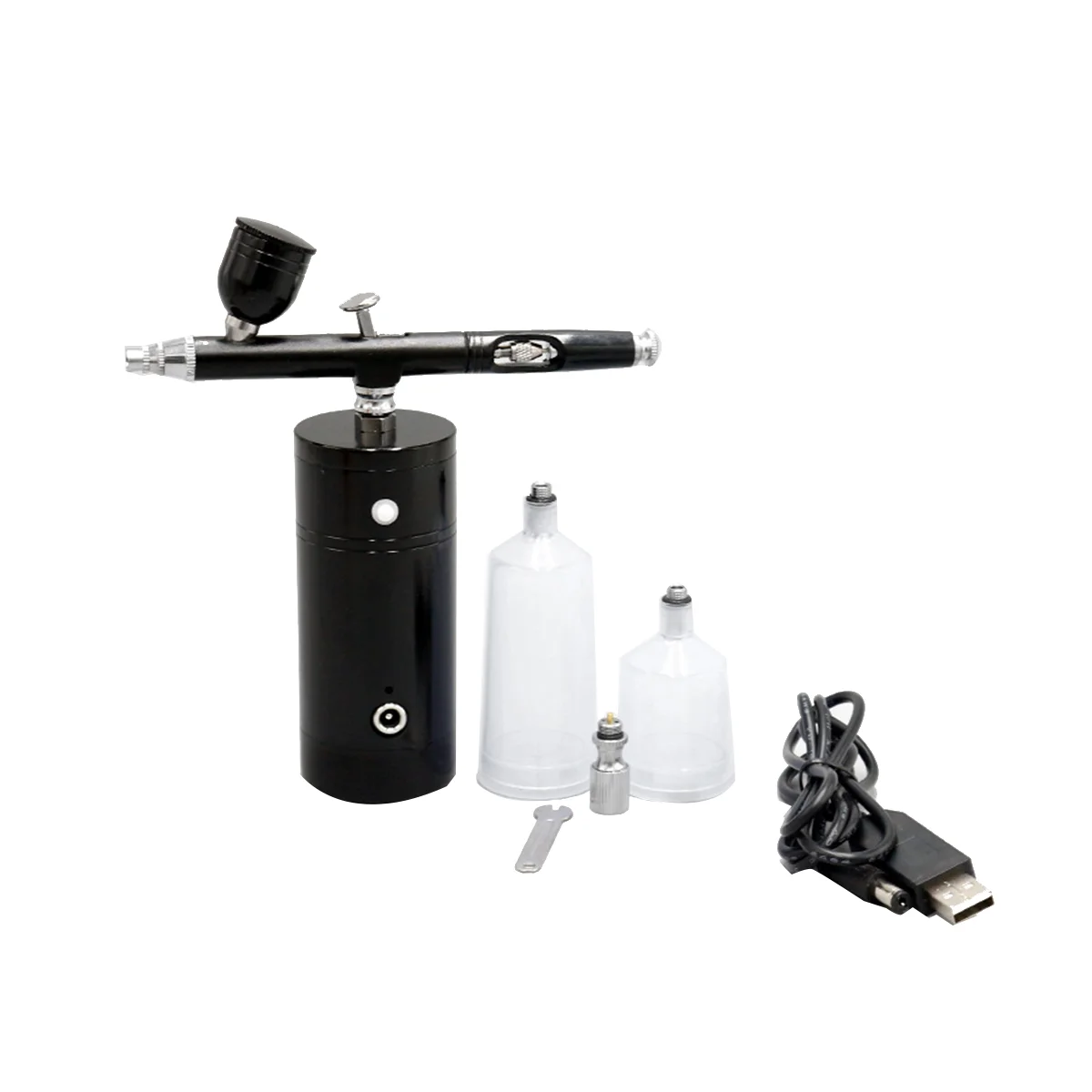 

Multi-Purpose Airbrush Air Compressor Kit Dual Action 0.3mm Nozzle 7CC Capacity Paint Spray Sprayer Kit