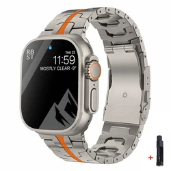 Premium Titanium Metal Strap for Apple Watch - Sleek and Durable Bracelet Replacement (TiO with Tool)