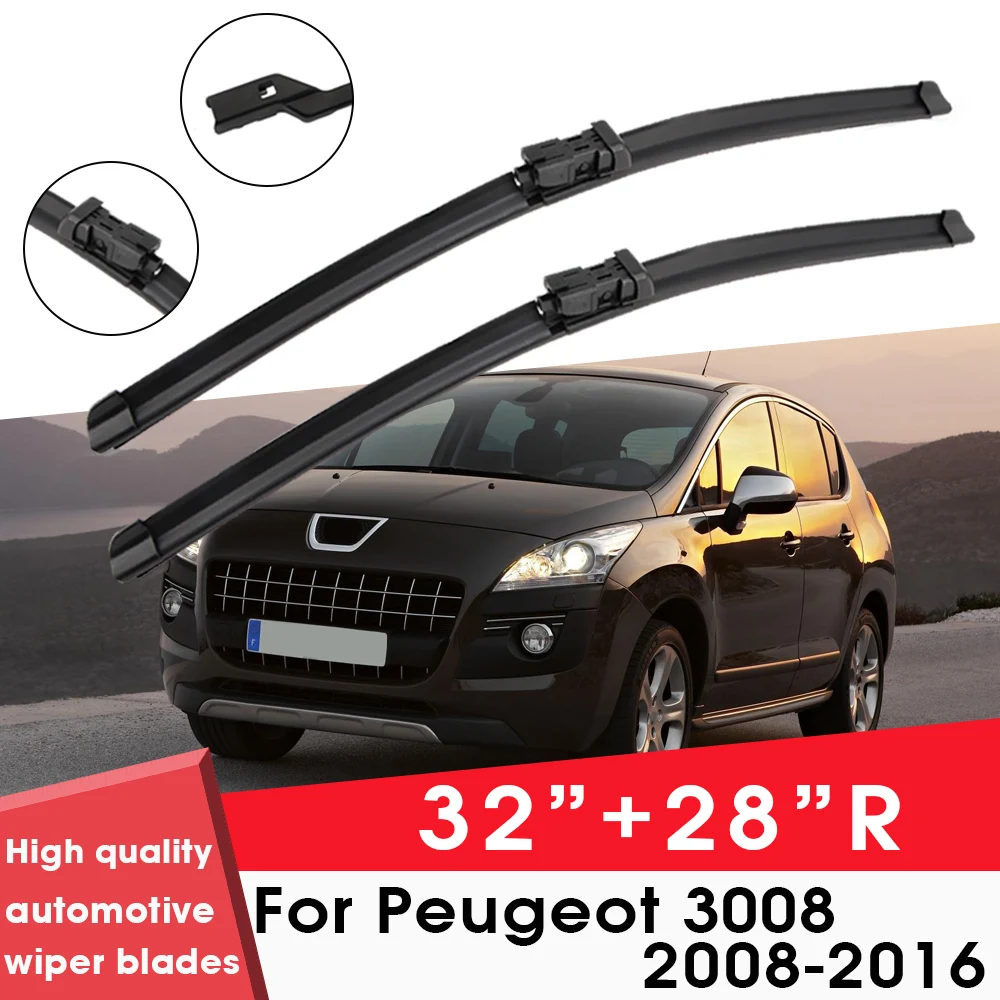 

Car Wiper Blade Blades For Peugeot 3008 2008-2016 32"+28R" Windshield Windscreen Clean Naturl Rubber Cars Wipers Accessories