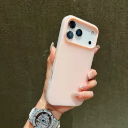 Luxury Candy Color Clear Matte Shockproof Phone Case with Soft Jelly Bumper - iPhone 15 Plus (Sand pink)