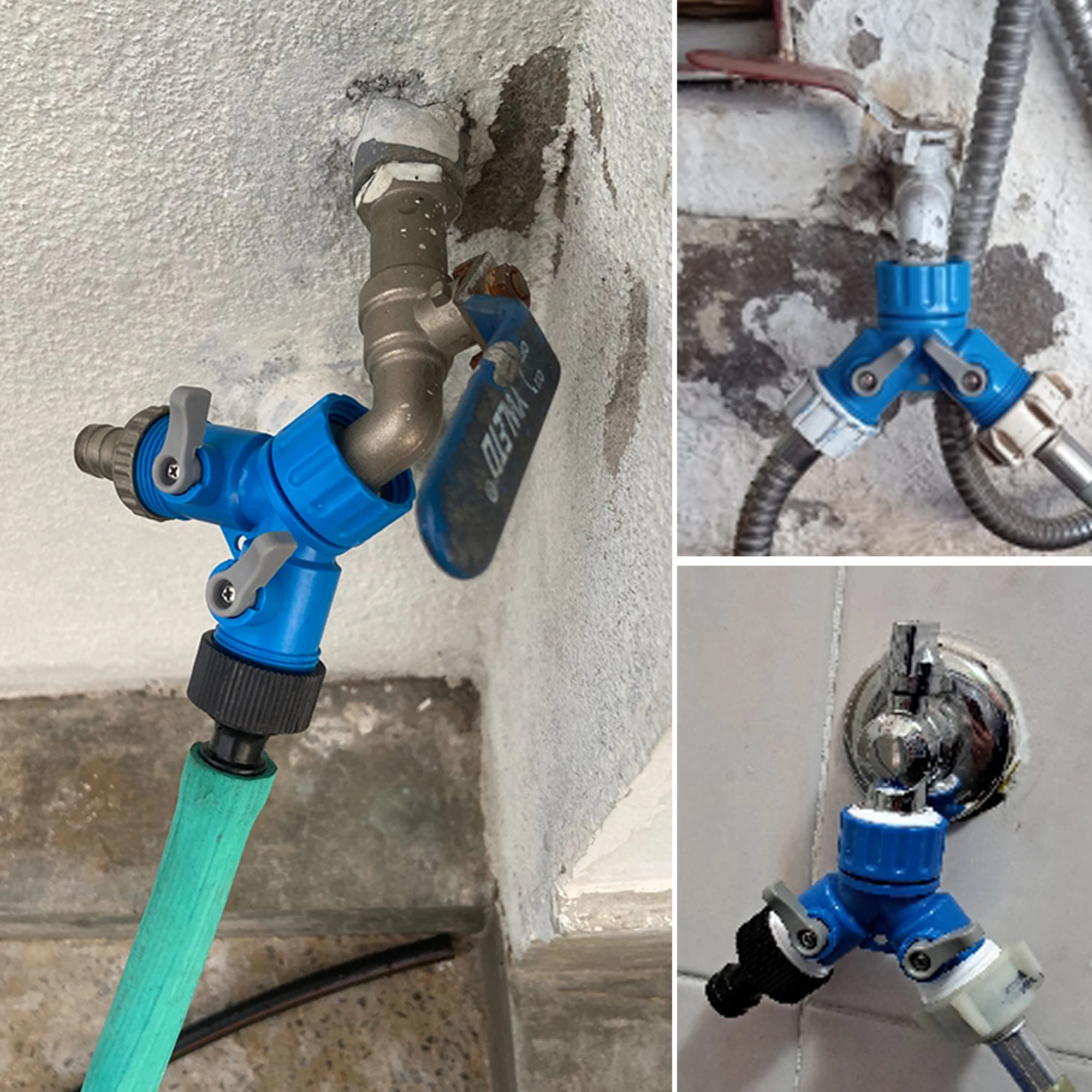3/4" Female Thread Shunt Valve Y-Shaped Quick Connector Garden Irrigation System Water Splitter Car Washing Water Controller garden irrigation splitter