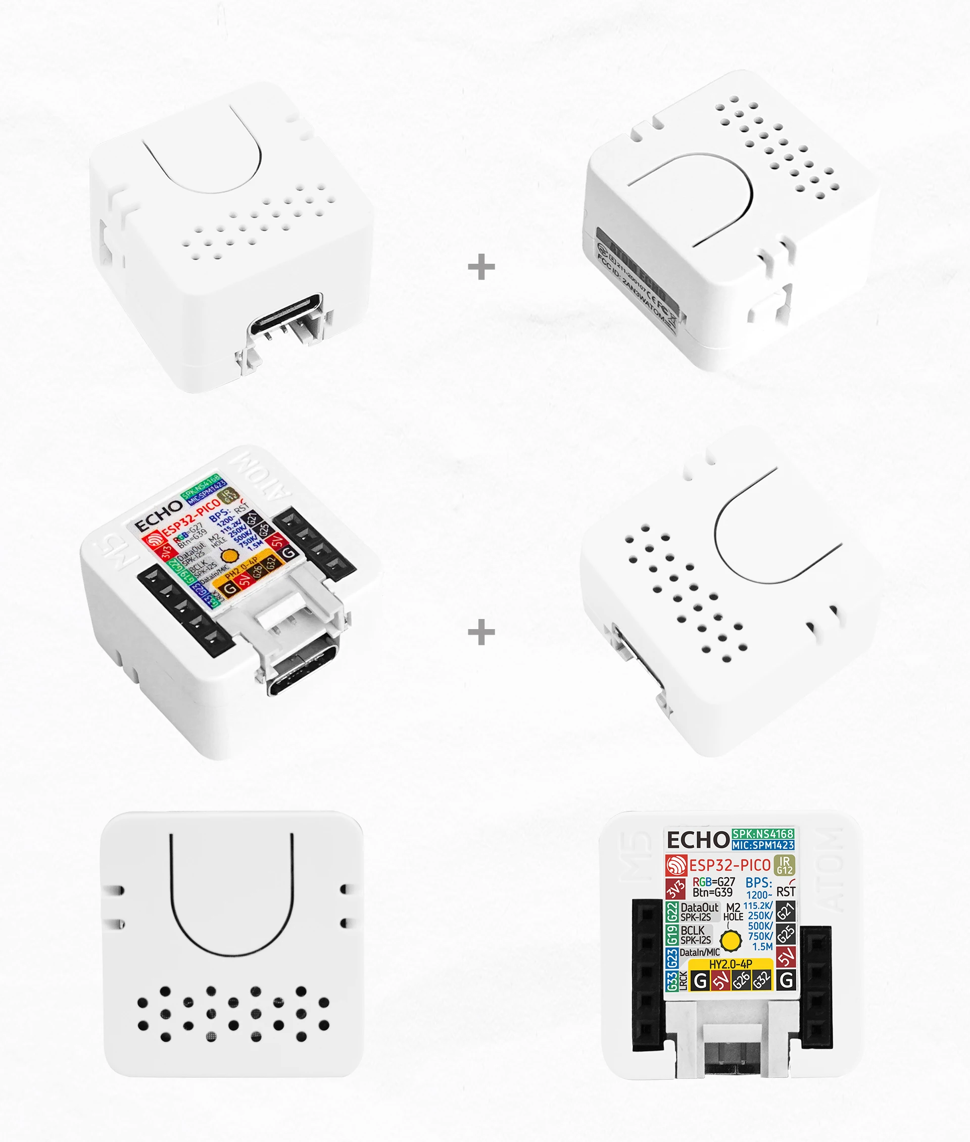 Official ATOM Echo Programmable AI Smart Speaker with Built-in ESP32 Bluetooth W