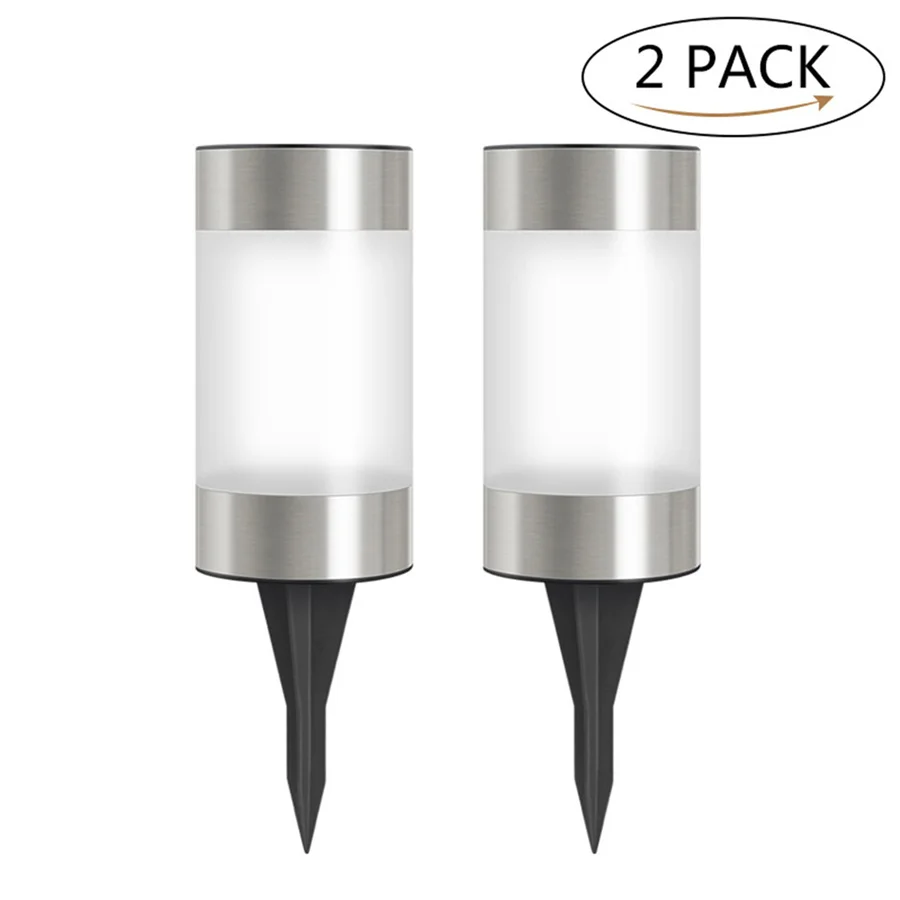 New Cylindrical Stainless Steel Solar Landscape Lawn Lamps Waterproof Garden Light Decoration Outdoor Ground Plug Lamp For Patio 2 packs e26 e27 light socket to plug adapter polarized screw in outlet for adapter 2 3prong convert porch patio garage