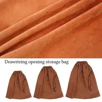 1PCS Suede Drawstring Handbag Travel Drawstring Tote Clothes Storage Dust Cover Bag Storage Bag 2