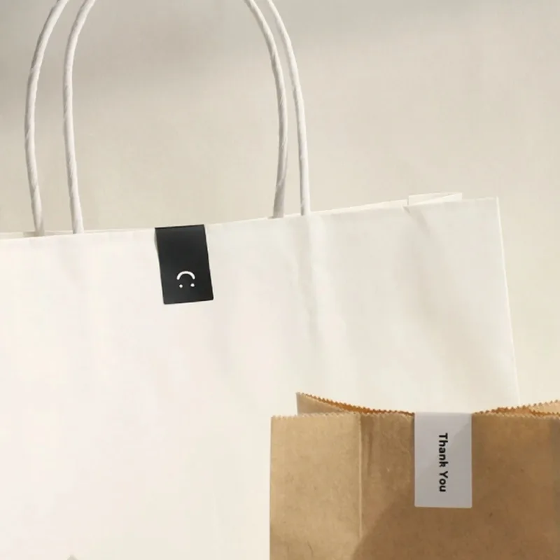 Smiling Face Black and White Seal Stickers, Homemade Packaging, Decorative Labels, Gift Ideas, Interesting and Practical