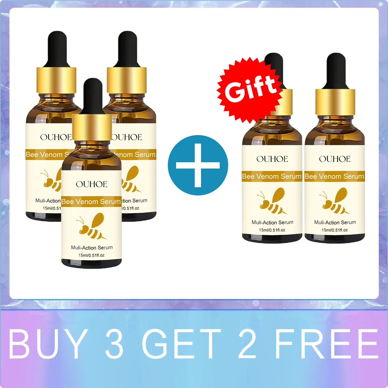 Wrinkle Remover Face Serum Anti Aging Lifting Firming Fade Fine Line Shrink Pores Moisturize Bee Venom Essence Skin Care Product_voghion.com