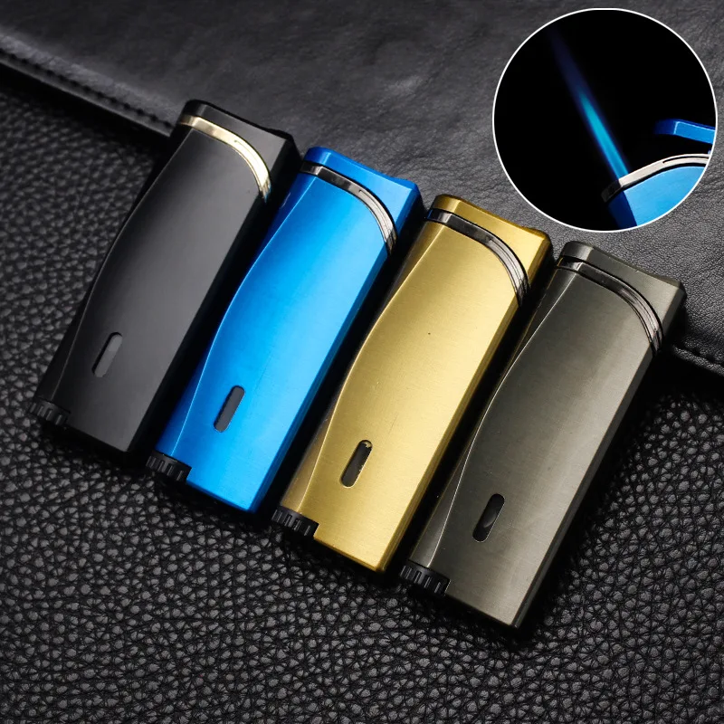 Metal Torch Lighter Windproof Blue Flame Turbo Jet Butane Cigar