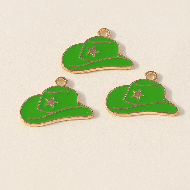 Leslie 10 Stück hübsche Mädchen-Cowboystiefel und Hut-Charms-Anhänger für Schmuckherstellung, Halskette, Ohrringe, DIY, Cowgirl-Hut-Charm, Geschenke – Detail 7