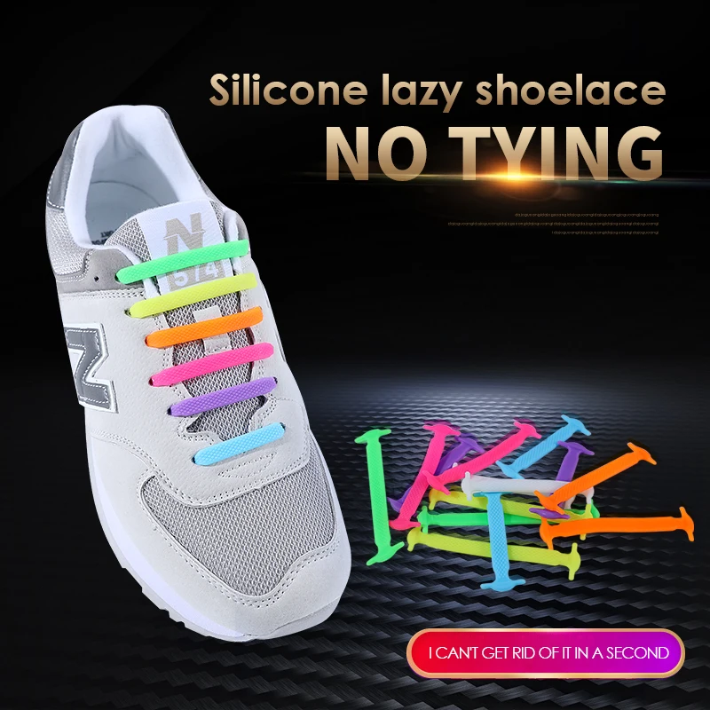 Silicone Elastic Shoelaces Special No Tie Shoelace for Men Women Lacing Rubber Zapatillas 13 Colors