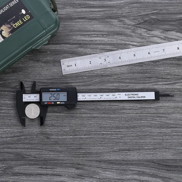 0150mm Digital Vernier Caliper Vernier Rulers Highstrength Plastics 4