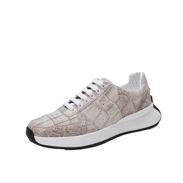 Himalayan White Crocodile Leather Sneakers