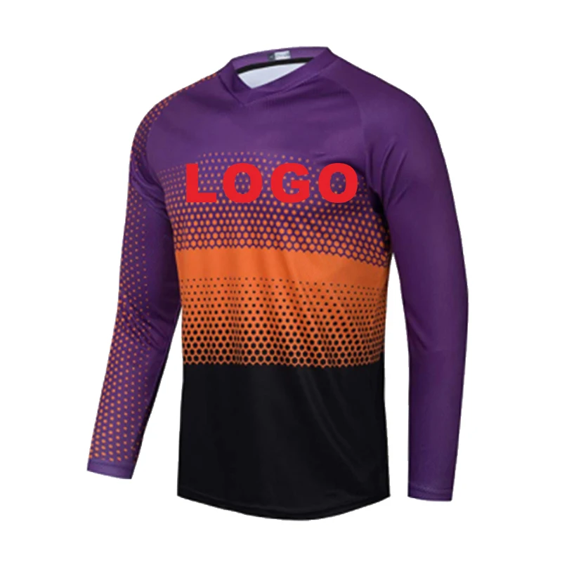 thumbnail image 1 of Maillot de descenso personalizado, camisetas de ciclismo de montaña, MTB, todoterreno, DH, ropa de carreras de motos, ropa deportiva de motocross, maillot de ciclismo, 1 of 5