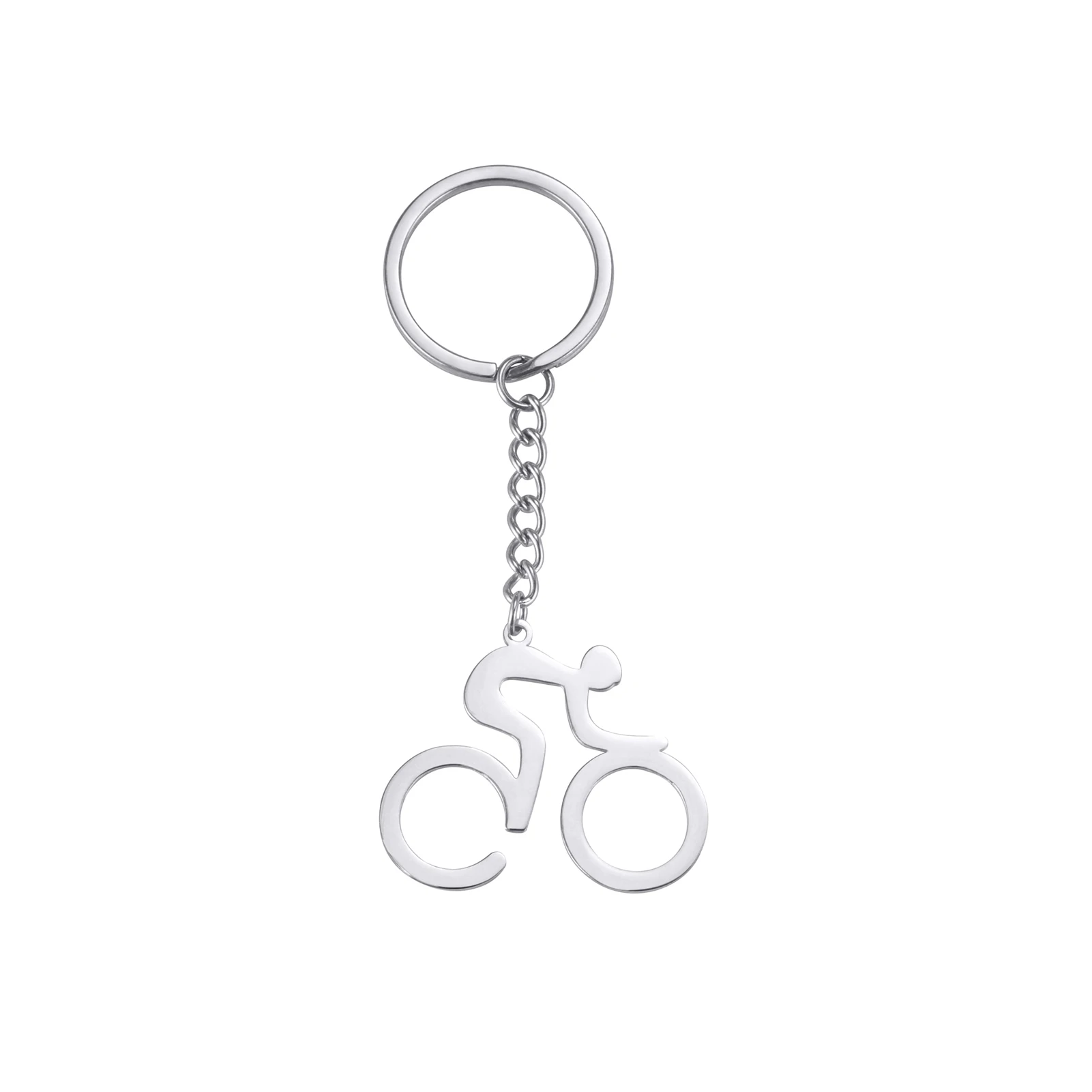 Kkjoy Kreativer einfacher Fahrrad-Anhänger, Schlüsselanhänger, Sport, Radfahren, Schlüsselanhänger, Edelstahl, Schmuck, Geschenk für Sportler – Detail 7