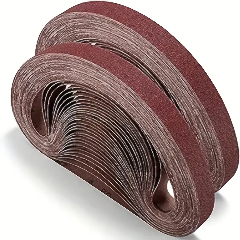10/11pcs Sanding Belts 330x10mm 10x330mm 11 Each Of 60-800 Grits Aluminum Oxide Sander Adapter Polishing Machine Abrasive Tools sanding belts
