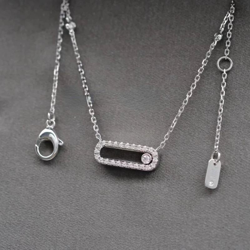 European Luxury Jewelry Move Series Silver 925 Women's Necklace with Zircon Sliding Design for Daily Wearing Festival Gifts