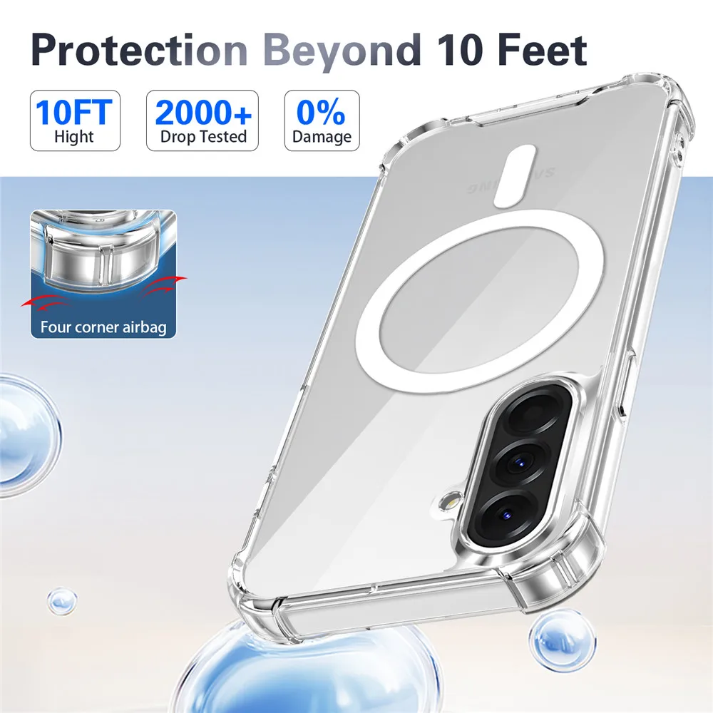 Magsafe Magnetic Four-Corner Anti-Fall Clear Phone Case