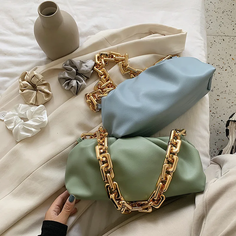 

Fashion Women Pu Leather Thick Chain Shoulder Bags High Quality Ladies Small Handbags Messenger Bags Designer Crossbody Bag New