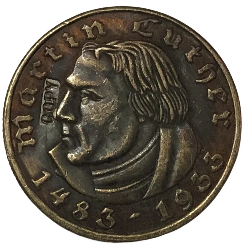 1933 Germania 2 Reichsmark Martin Luther Copy Coin