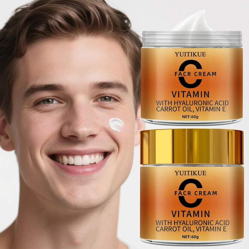 60g Vitamin C Cream with Ascorbic Acid Hyaluronic Acid Carrot Oil Keeps skin hydrated, moisturizes and provides long-lasting hyd