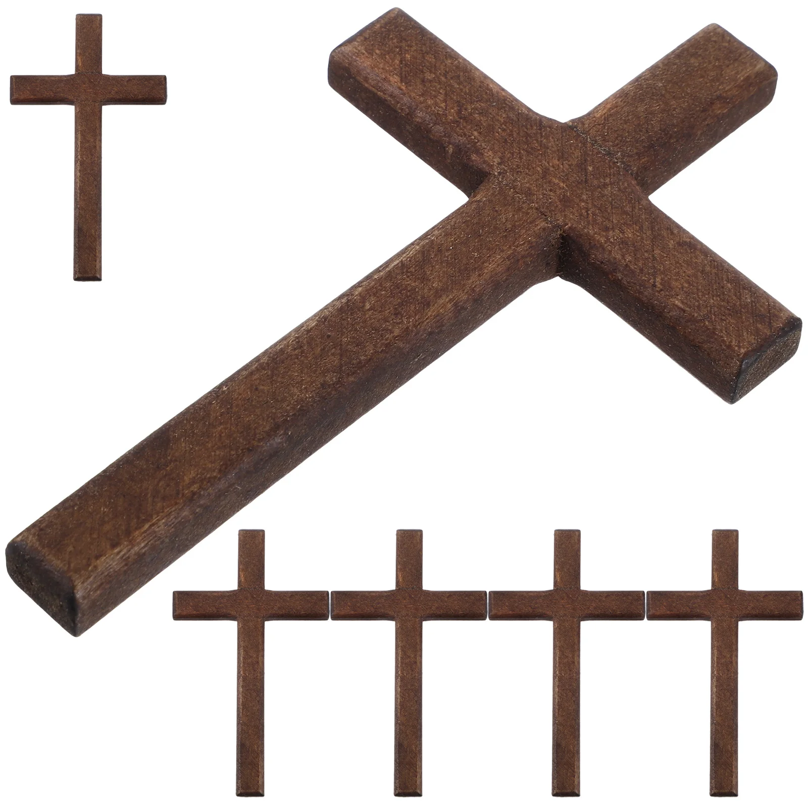 

6pcs Christian Wooden Cross Decor Wood Cross Crafts Cross Desktop Ornament Cross Decoration