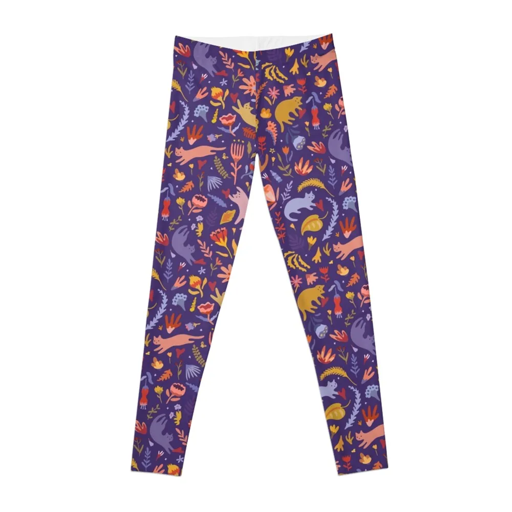 

Candy Cats in the Magic Garden Leggings Women's high waist Golf wear flared Womens Leggings
