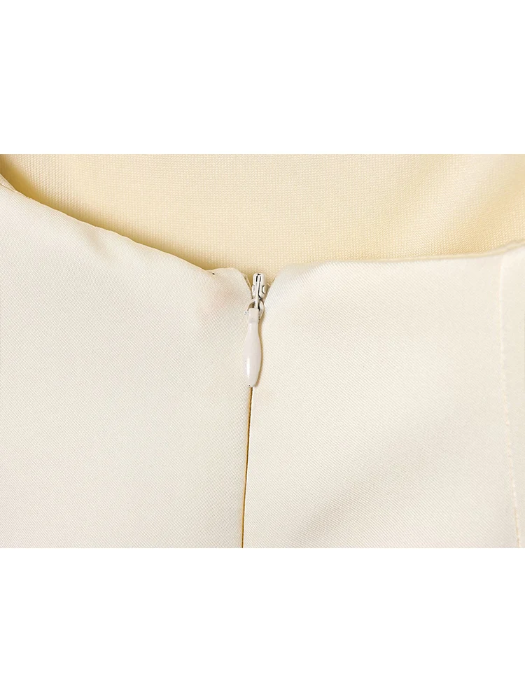 Women Feather Patchwork Sling Dress Chic Backless Sleeveless Satin Slimming Mini Dresses Elegant Lady Evening Party Gowns