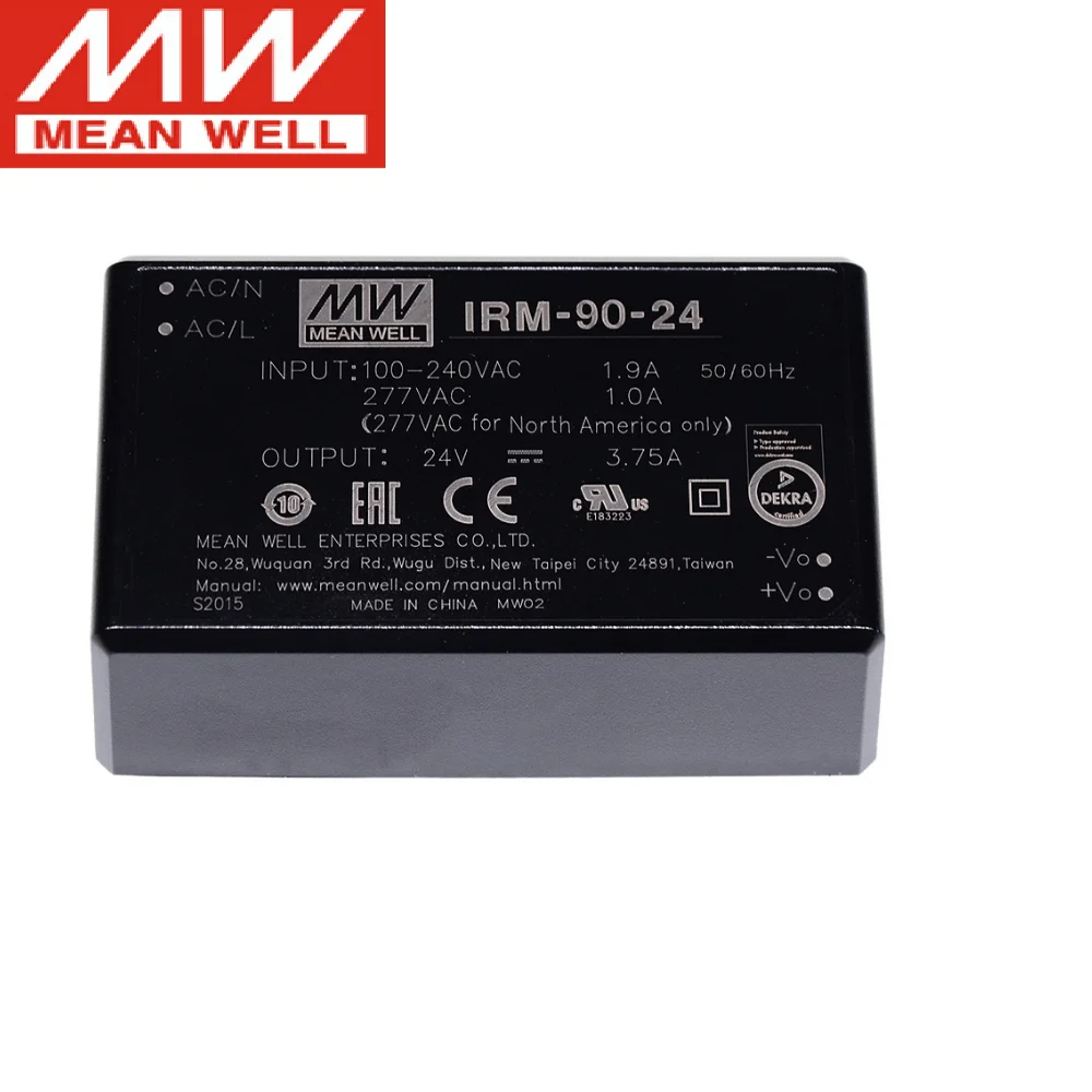 MEAN WELL IRM-90 스위칭 전원 공급 장치, IRM-90-12 IRM-90-15 IRM-90-24 IRM-90-48, 90W ST 그린 터미널 전원 모듈