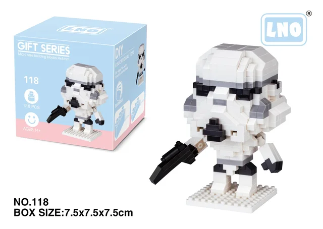 Star Wars Creative building blocks mini toys Darth Vader, Stormtrooper model Puzzle building blocks Yoda character gift toys 3
