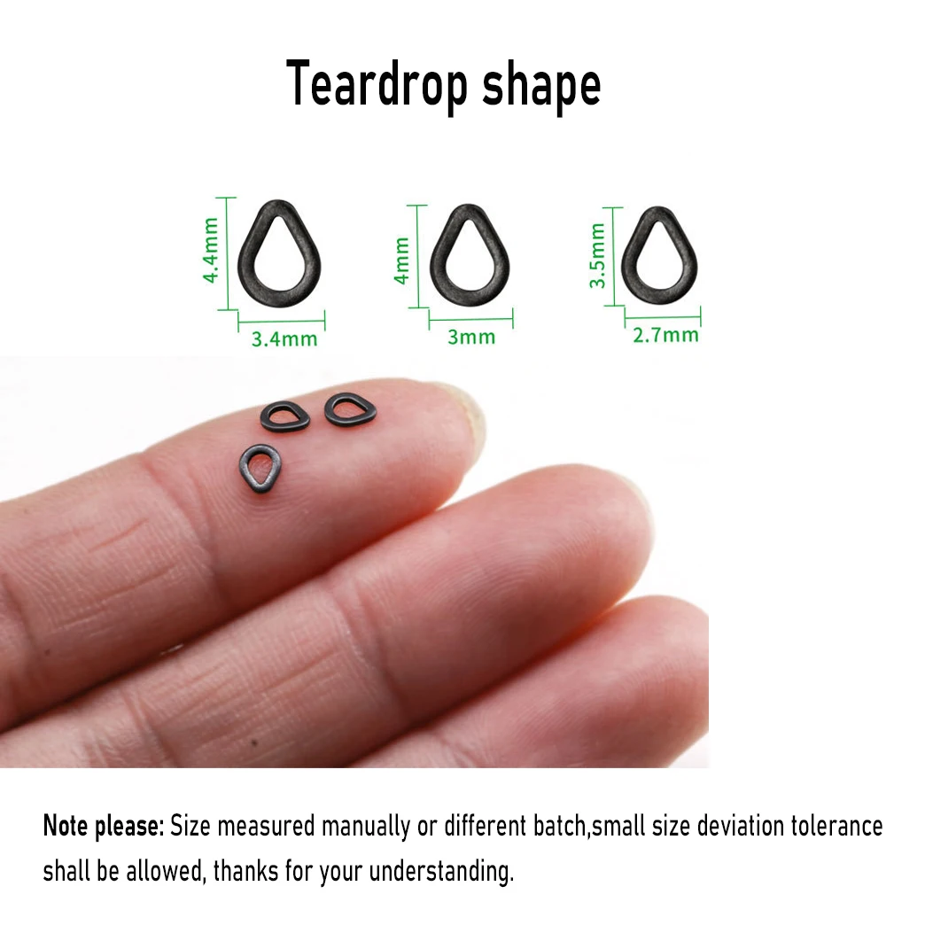 30개/50개 플랫 라운드 무광 블랙 O 링 잉어 낚시 장비 터미널 엔드 태클 액세서리 2mm 2.5mm 3.1mm 티펫 리그 링