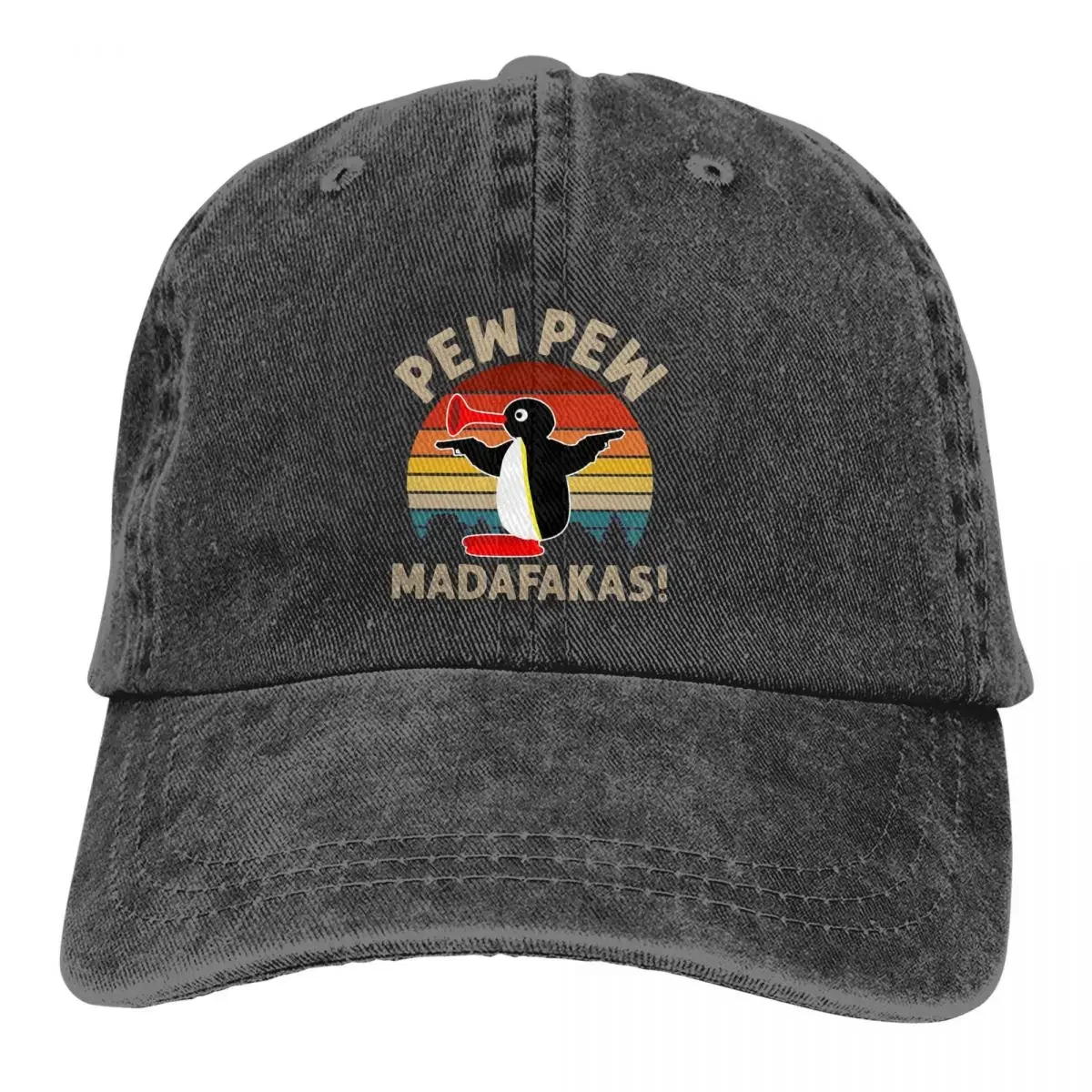 

Fashion Washed Men's Baseball Cap Pew Madafakas Trucker Snapback Caps Dad Hat Pingu Pinga Penguin TV Golf Hats For Travel Gift