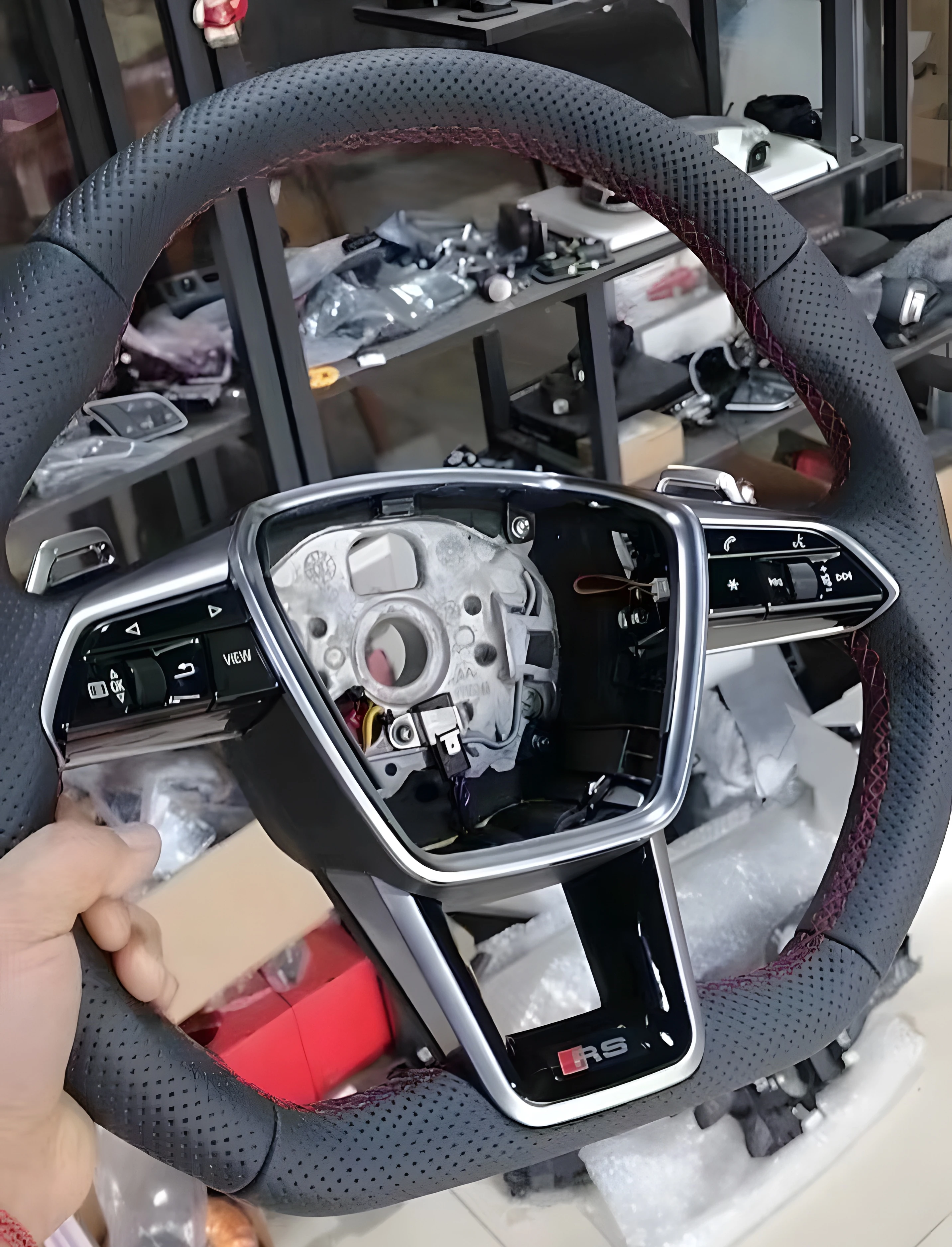 Volante Riscaldato Per Audi A6 A7 C8 2019-2022 Aggiornamento S6 S7 Rs6 Rs7