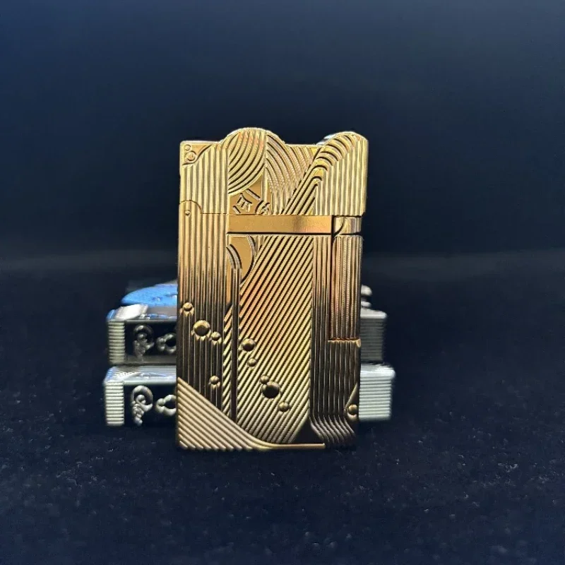 Creative Mermaid Pattern Kerosene Lighter Classic Brass Material Crisp Sound Side Sliding Ignition Exquisite Gift for Men kerosene lighter,cigarette lighter