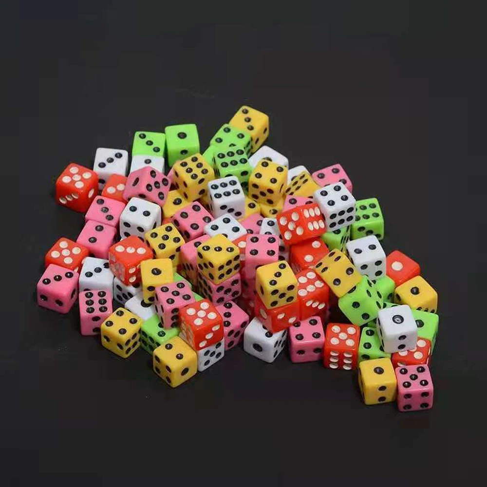 Acrylic Square Corner Dice 1000Pcs/Pack 8mm White Colors Mahjong Jigsaw Cubes Puzzle Mini Game Dice game dice,dice set,acrylic dice